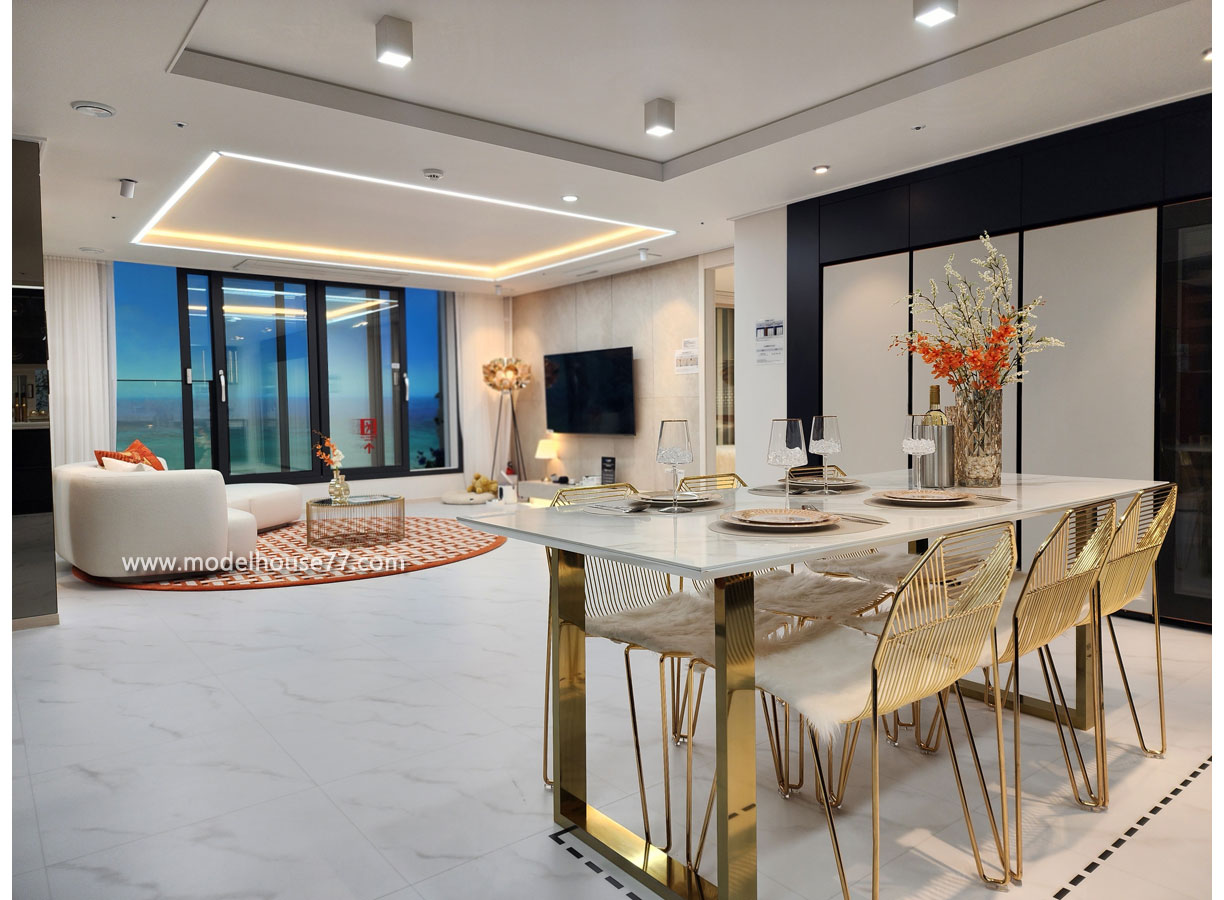 영종하늘도시 대라수 어썸의 아름답고 혁신적인 거실과 주방 1 