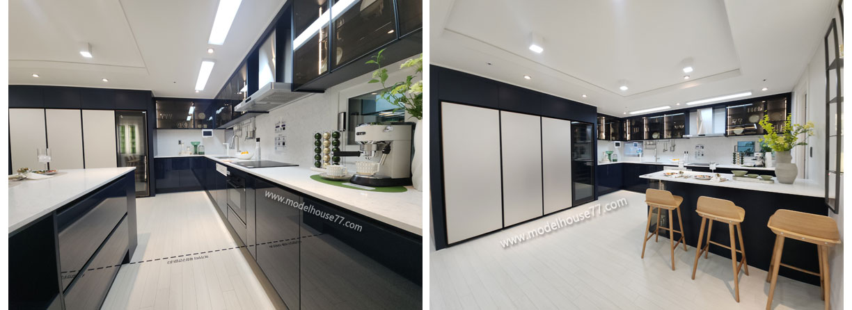 영종하늘도시 대라수 어썸의 아름답고 혁신적인 거실과 주방 2 